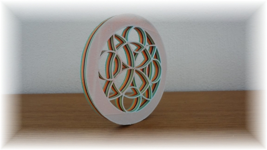 3D Colorful Flower of Life Mandala 3D Print 28234
