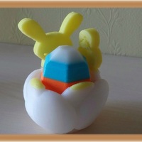  Tulip shaped egg-shell with Easter attributes - Thumbnail 3