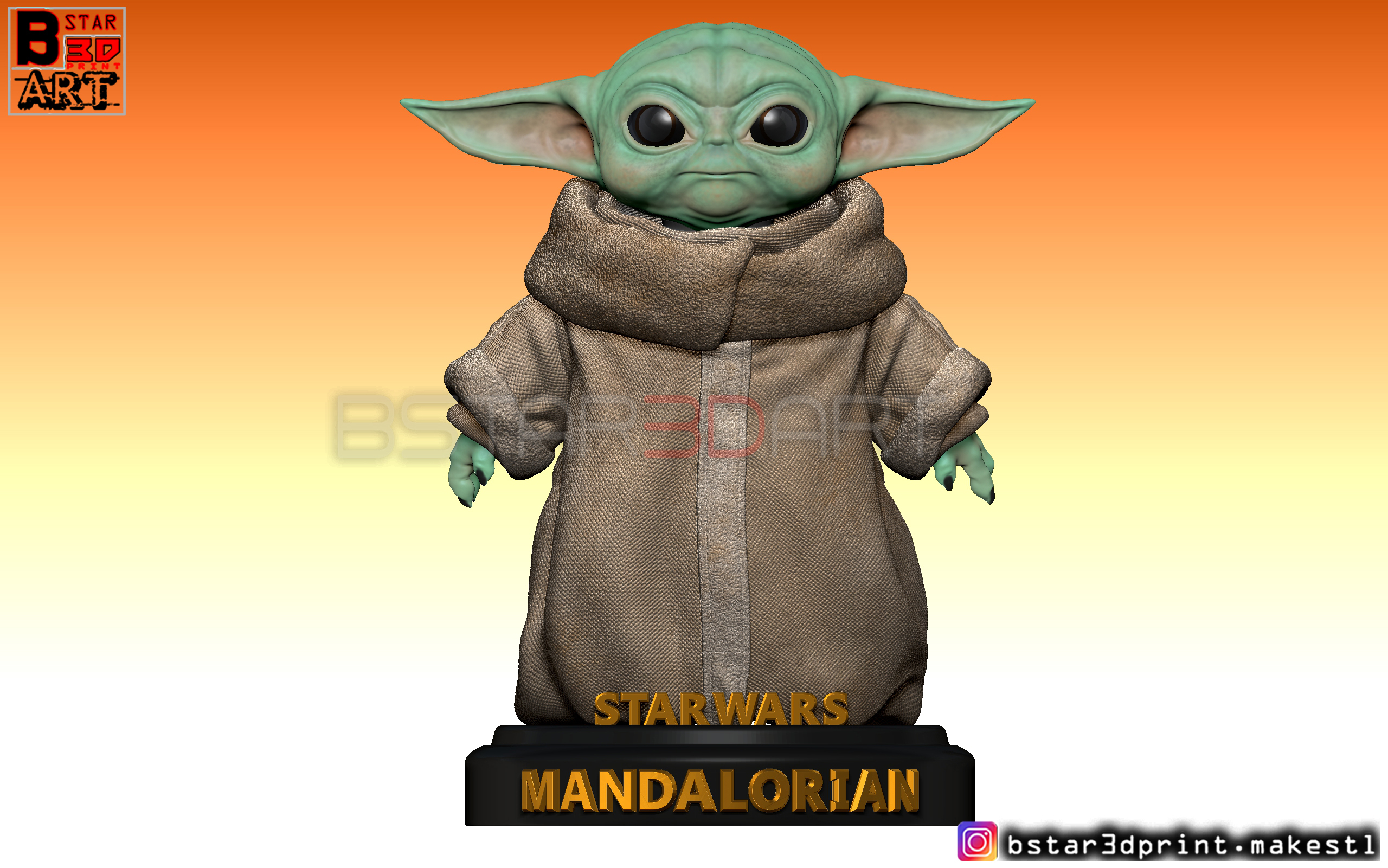 3d Printed Yoda Baby Mandalorian Star Wars High Quality By Bstar3dprint Pinshape