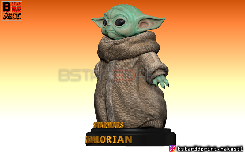 Yoda Baby - Mandalorian Star wars - High quality  3D Print 282495
