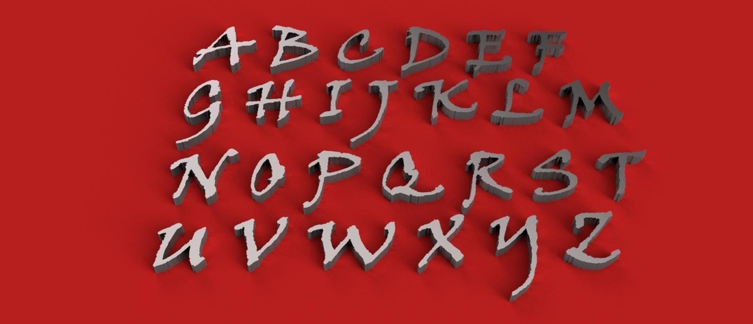 VINER Font 3D letters STL file