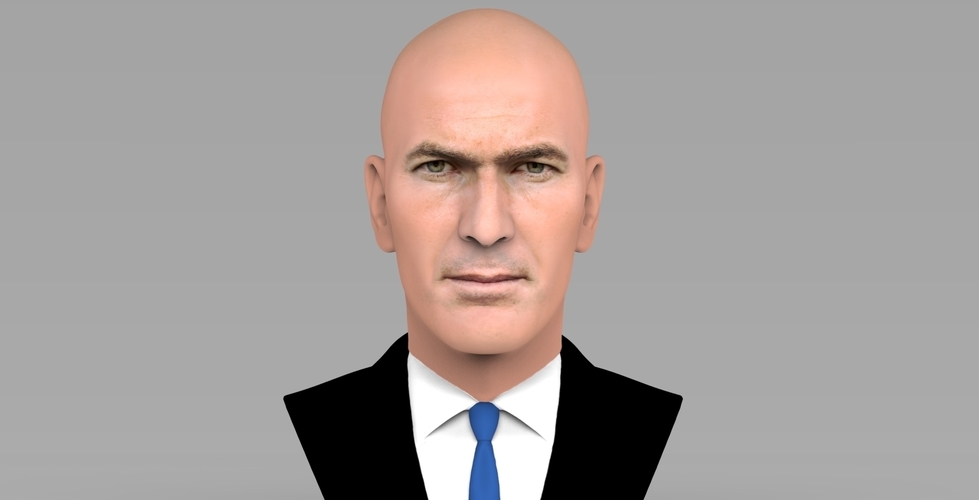Zinedine Zidane bust ready for full color 3D printing 3D Print 282908