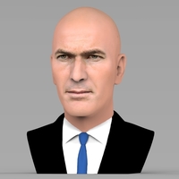 Zinedine Zidane bust ready for full color 3D printing - Thumbnail 2