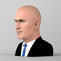 Zinedine Zidane bust ready for full color 3D printing - Thumbnail 3