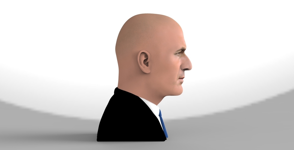 Zinedine Zidane bust ready for full color 3D printing 3D Print 282912
