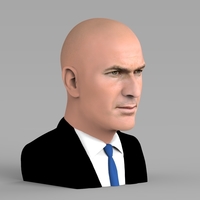 Zinedine Zidane bust ready for full color 3D printing - Thumbnail 6