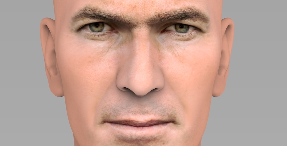 Zinedine Zidane bust ready for full color 3D printing 3D Print 282916