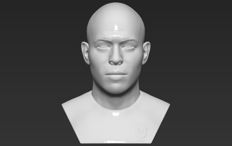 Ronaldo Nazario Brazil bust 3D printing ready stl obj formats