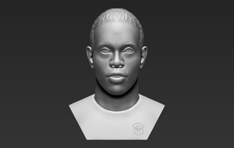 Ronaldinho bust 3D printing ready stl obj formats