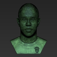 Ronaldinho bust 3D printing ready stl obj formats - Thumbnail 2