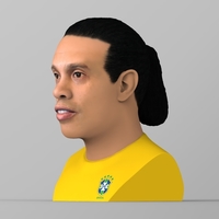 Ronaldinho bust ready for full color 3D printing - Thumbnail 3