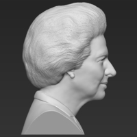 Margaret Thatcher bust 3D printing ready stl obj formats - Thumbnail 8