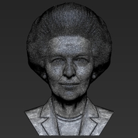 Margaret Thatcher bust 3D printing ready stl obj formats - Thumbnail 22