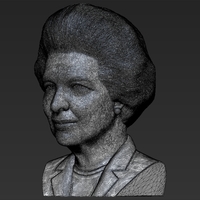 Margaret Thatcher bust 3D printing ready stl obj formats - Thumbnail 23
