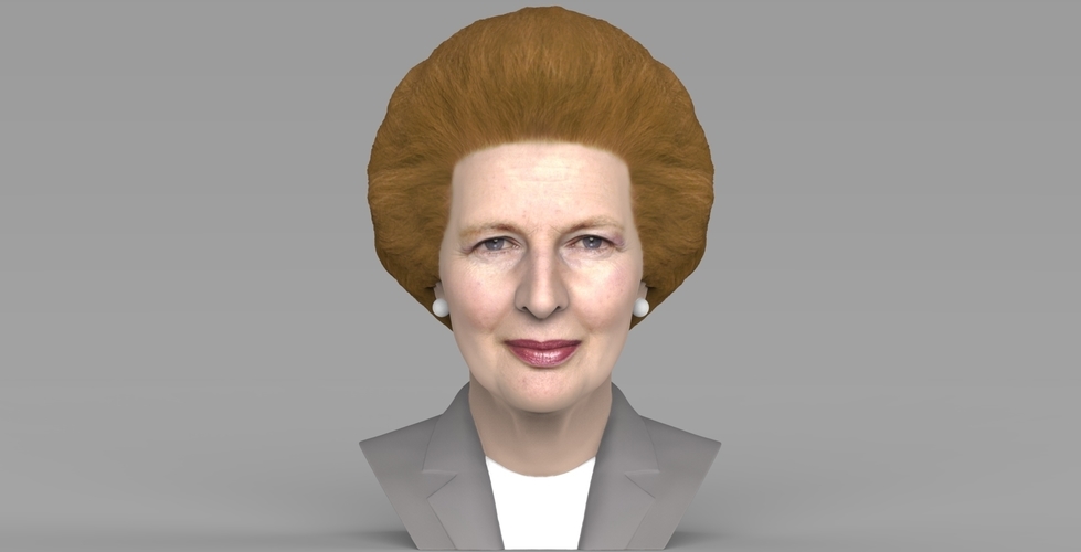 Margaret Thatcher bust ready for full color 3D printing