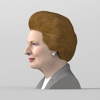 Margaret Thatcher bust ready for full color 3D printing - Thumbnail 3