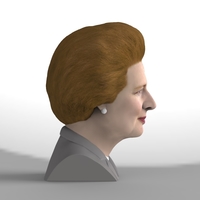 Margaret Thatcher bust ready for full color 3D printing - Thumbnail 5