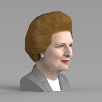 Margaret Thatcher bust ready for full color 3D printing - Thumbnail 6