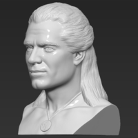 Geralt of Rivia The Witcher Cavill bust 3D printing ready - Thumbnail 3