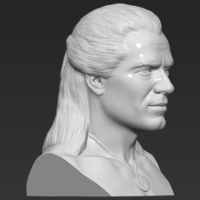 Geralt of Rivia The Witcher Cavill bust 3D printing ready - Thumbnail 9