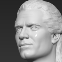 Geralt of Rivia The Witcher Cavill bust 3D printing ready - Thumbnail 20