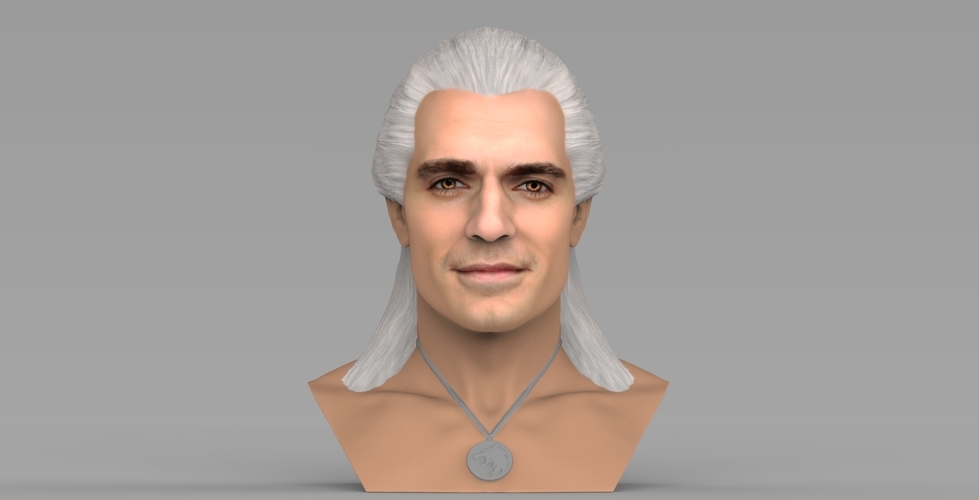 Geralt of Rivia The Witcher Cavill bust full color 3D printing
