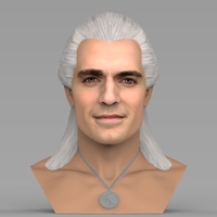 Small Geralt of Rivia The Witcher Cavill bust full color 3D printing 3D Printing 283084