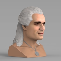 Geralt of Rivia The Witcher Cavill bust full color 3D printing - Thumbnail 7