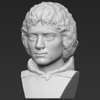 Frodo Baggins The Lord of the Rings bust 3D printing ready - Thumbnail 2