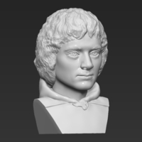 Frodo Baggins The Lord of the Rings bust 3D printing ready - Thumbnail 10