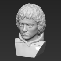 Frodo Baggins The Lord of the Rings bust 3D printing ready - Thumbnail 13