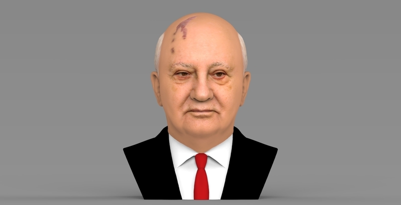 Mikhail Gorbachev bust ready for full color 3D printing
