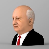 Mikhail Gorbachev bust ready for full color 3D printing - Thumbnail 3