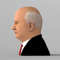 Mikhail Gorbachev bust ready for full color 3D printing - Thumbnail 4