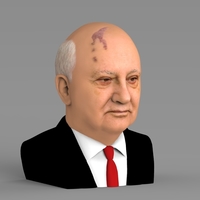 Mikhail Gorbachev bust ready for full color 3D printing - Thumbnail 5