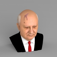 Mikhail Gorbachev bust ready for full color 3D printing - Thumbnail 7