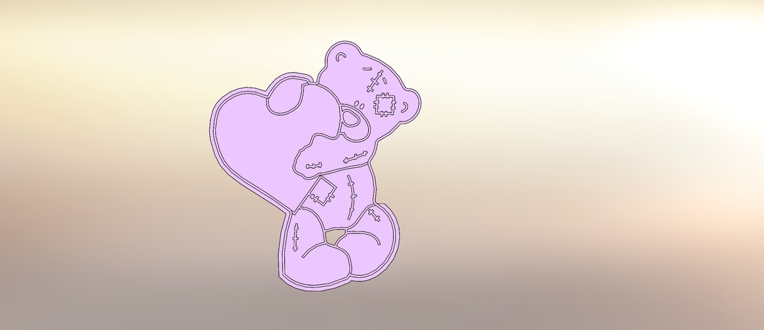 Teddy bear with a heart-100 (Free) 3D Print 283305