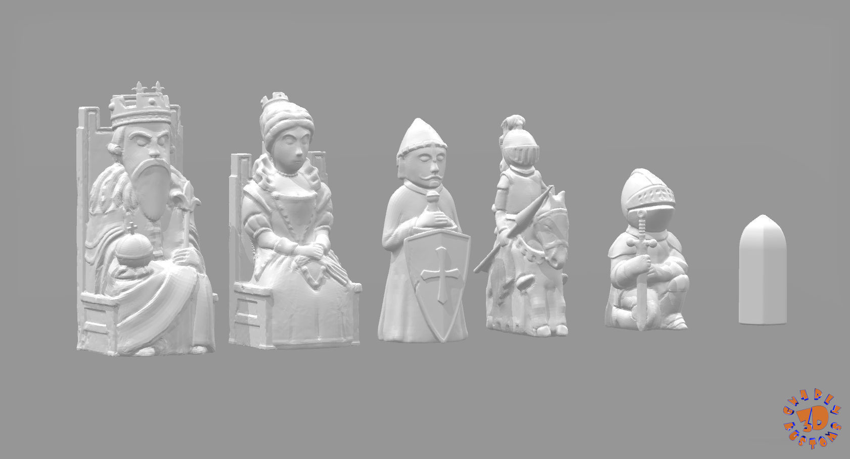 medieval chess set 3D Models to Print - yeggi