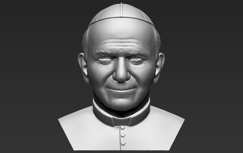 Pope John Paul II bust 3D printing