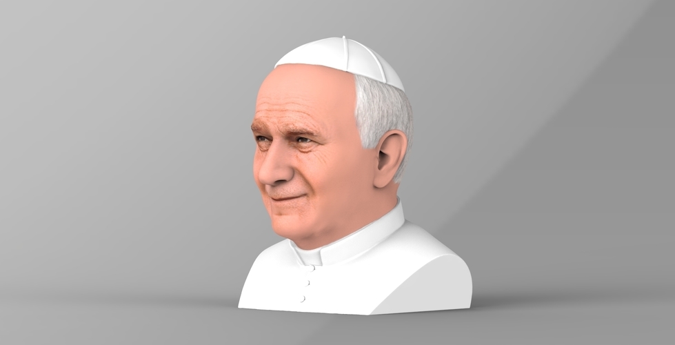 Pope John Paul II bust ready for full color 3D printing 3D Print 283419