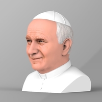 Pope John Paul II bust ready for full color 3D printing - Thumbnail 3