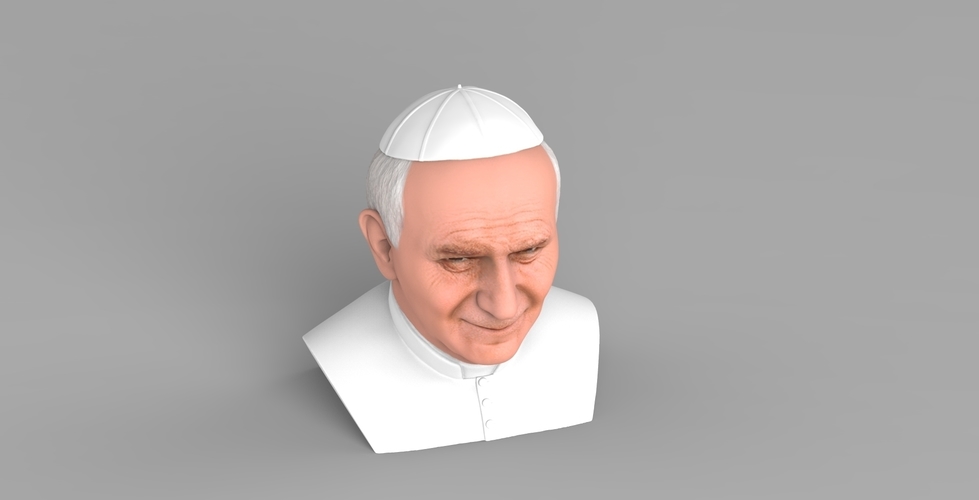 Pope John Paul II bust ready for full color 3D printing 3D Print 283422