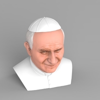 Pope John Paul II bust ready for full color 3D printing - Thumbnail 6