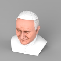 Pope John Paul II bust ready for full color 3D printing - Thumbnail 7