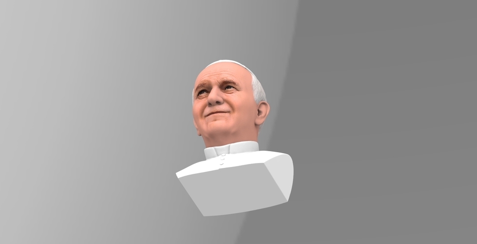 Pope John Paul II bust ready for full color 3D printing 3D Print 283425