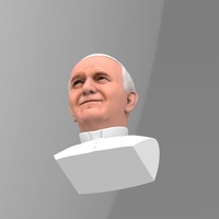 Pope John Paul II bust ready for full color 3D printing - Thumbnail 9