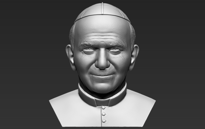 Pope John Paul II bust ready for full color 3D printing 3D Print 283426