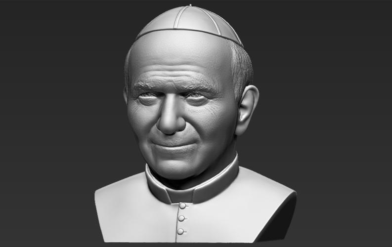 Pope John Paul II bust ready for full color 3D printing 3D Print 283427