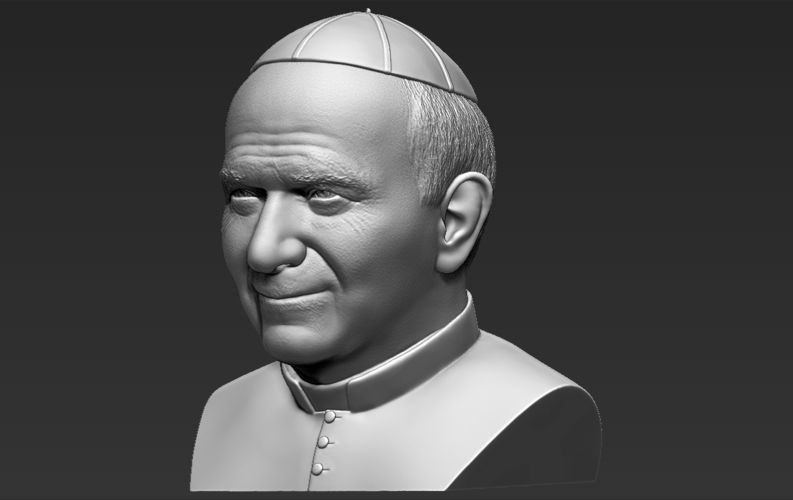 Pope John Paul II bust ready for full color 3D printing 3D Print 283428