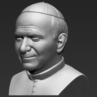 Pope John Paul II bust ready for full color 3D printing - Thumbnail 12